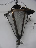 Mooi oud gang of hallampje roodkoper met glas  (wome00107), Huis en Inrichting, Lampen | Plafondlampen, Ophalen of Verzenden, Gebruikt