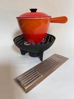 Le Creuset Fondue Set, Huis en Inrichting, Keuken | Potten en Pannen, Ophalen of Verzenden, Gebruikt, Gietijzer, Pot, Bus of Blik