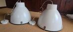 Twee industriële hanglampen, Ophalen, Gebruikt, Glas, Minder dan 50 cm