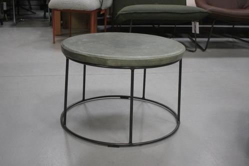 Ronde bijzettafel hocker CICK Jess metaal leer vintage groen, Huis en Inrichting, Woonaccessoires | Overige, Gebruikt, Ophalen of Verzenden