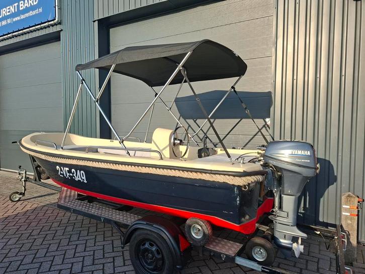 Leuke Kruger 440 + Yamaha 8PK 4 Takt, Watersport en Boten, Sloepen, Zo goed als nieuw, Tot 10 pk, 3 tot 6 meter, Buitenboordmotor