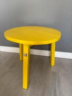 Leuk fel geel tafeltje Woood, Ophalen, Rond, Minder dan 55 cm, Minder dan 45 cm