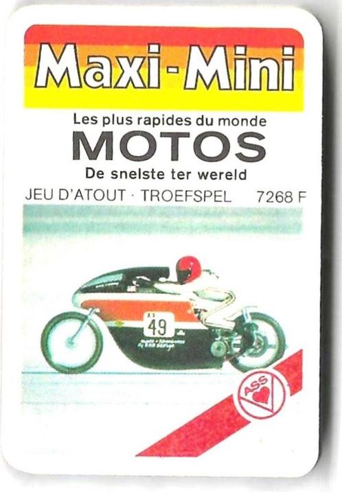 Maxi Mini motor vintage kaartspel  / troefspel, Verzamelen, Automerken, Motoren en Formule 1, Zo goed als nieuw, Motoren, Verzenden