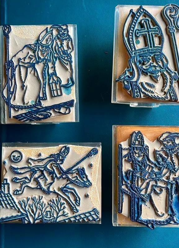 Vintage Sint Nicolaas kleurstempels (8) jaren ‘60-‘70, Diversen, Sinterklaas, Gebruikt, Ophalen of Verzenden