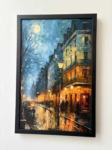 REGENACHTIGE AVOND PARIJS print op canvas TIJDELIJK 60 EURO beschikbaar voor biedingen