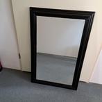 zwart houten spiegel met facet geslepen glas, Huis en Inrichting, Woonaccessoires | Spiegels, Ophalen, Gebruikt, Rechthoekig, Minder dan 100 cm