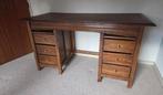 Eiken bureau met leren bovenblad, Ophalen, Gebruikt, 2j.brabant@gmail.com, 2j