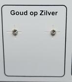 Goud op zilver fijne oorknopjes 2 mm doorsnee snee, Ophalen of Verzenden, Nieuw, Goud, Zilver