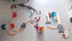 Playtive Houten treinbaan, politiebureau en brandweerkazerne, Kinderen en Baby's, Speelgoed | Houten speelgoed, Ophalen, Zo goed als nieuw