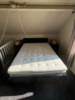 IKEA Slattum Bed 140x200 Compleet, Ophalen, Gebruikt, Zwart, Tweepersoons