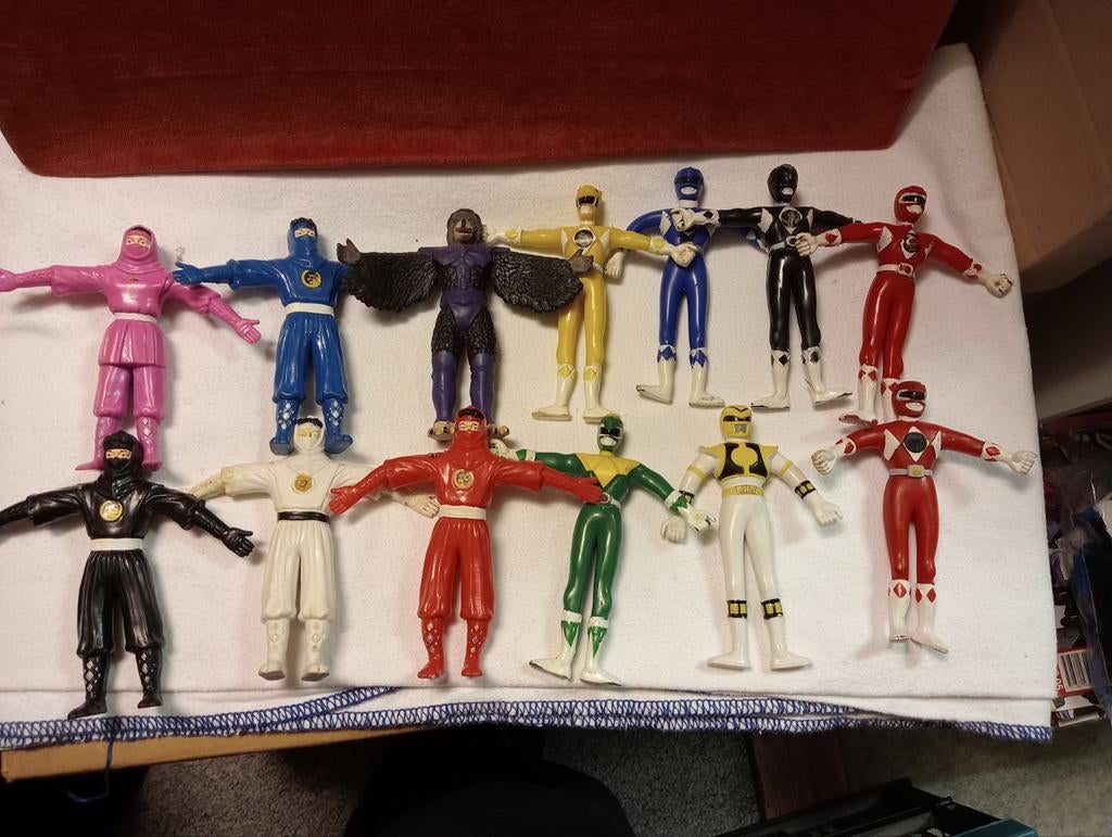 13 Mighty Morphin Power Rangers Bendable Figuren, Kinderen en Baby's, Speelgoed | Actiefiguren, Gebruikt, Ophalen of Verzenden