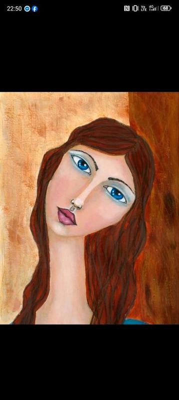 Modigliani-stijl Portret.     ,(Fotografie) beschikbaar voor biedingen