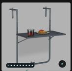 Relaxdays Balkontafel - Grijs - Rechthoekig, Ophalen, Nieuw, Rechthoekig, Metaal