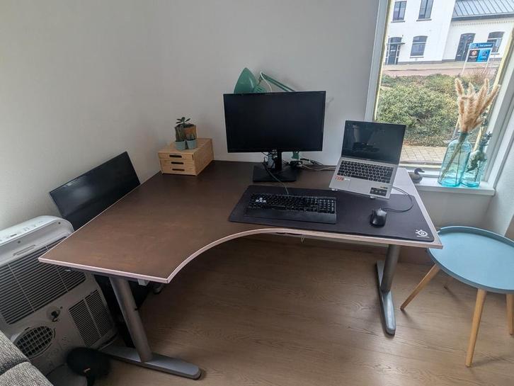 Ikea Galant hoekbureau - bruin, Huis en Inrichting, Bureaus, Gebruikt, Ophalen