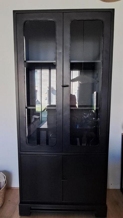 Old basics apothekerskast zwart metaal, Huis en Inrichting, Kasten | Vitrinekasten, Zo goed als nieuw, Minder dan 100 cm, 25 tot 50 cm