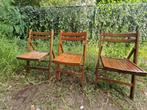 3 Houten Klapstoeltjes - Handig & Compact, Ophalen, Gebruikt, Vintage, Hout
