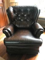 Leren fauteuil met Nosag vering, Ophalen, Zo goed als nieuw, 75 tot 100 cm, 50 tot 75 cm