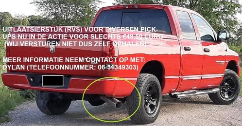 UITLAATSIERSTUK (RVS) VOOR DIVERSEN PICK-UPS NU IN DE ACTIE, Auto-onderdelen, Uitlaatsystemen, Ford, Universele onderdelen, Chevrolet