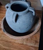 Decoratieve schaal met pot, Huis en Inrichting, Woonaccessoires | Schalen en Manden, Ophalen, Gebruikt, Schaal, Rond