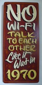 Handgeschilderd tekstbord / mancave / tattoo / Wifi / decor, Huis en Inrichting, Ophalen of Verzenden, Nieuw