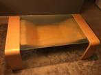 Beukenhout salontafel met melkglas h 45 cm L 125 cm B 74 cm, Huis en Inrichting, Tafels | Salontafels, Ophalen, 100 tot 150 cm