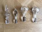 4 antieke glazen karaf stoppen,glazen flessenstop,kristal, Antiek en Kunst, Ophalen