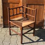 Hoekstoel hoekstoeltje hout origineel gevlochten zitting, Antiek en Kunst, Antiek | Meubels | Stoelen en Banken, Ophalen of Verzenden