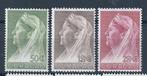 postzegels Curaçao NVPH 135 / 137 Wilhelmina met Sluier 1936, Postzegels en Munten, Postzegels | Nederlandse Antillen en Aruba