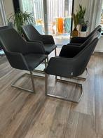 4 x eetkamer stoelen Xooon donkergrijs, Ophalen, Gebruikt, Vier, Stof