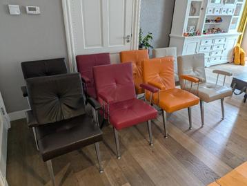 2/4/6 leder + RVS Como design arm stoel: rd/or/beige/br beschikbaar voor biedingen