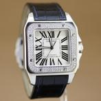 Cartier Santos 100 Xl 2656 Diamonds, Overige merken, Staal, Polshorloge, Ophalen of Verzenden