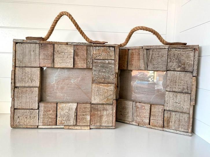 Riviera Maison Houten fotolijsten met touw, Audio, Tv en Foto, Fotografie | Fotolijsten, Zo goed als nieuw, Ophalen of Verzenden