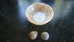 Nieuw marmeren schaal en 2 ballen, Overige materialen, Schaal, Rond, Nieuw