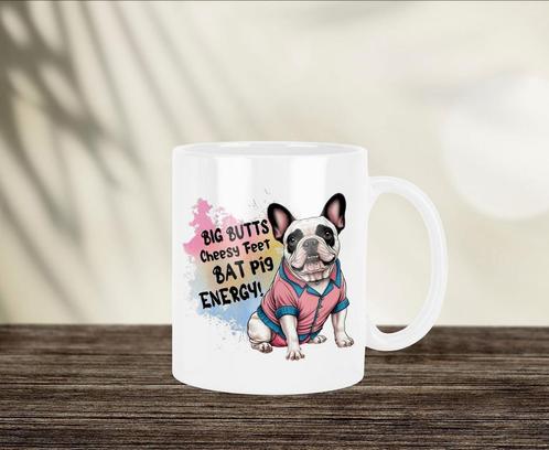 Grappige Franse Bulldog mok, Huis en Inrichting, Keuken | Servies, Nieuw, Kop(pen) en/of Schotel(s), Overige stijlen, Ophalen of Verzenden
