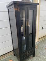 Chinese zwarte Vitrinekast met lade, Huis en Inrichting, Kasten | Vitrinekasten, Ophalen, 50 tot 100 cm, Zo goed als nieuw, 150 tot 200 cm