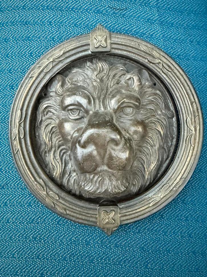 Bronzen Deurklopper Leeuw, Huis en Inrichting, Woonaccessoires | Wanddecoraties, Gebruikt, Ophalen of Verzenden