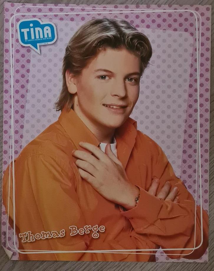 Mooie oude poster THOMAS BERGE (TINA), Verzamelen, Posters, Zo goed als nieuw, Muziek, A4 of kleiner, Rechthoekig Staand, Ophalen of Verzenden