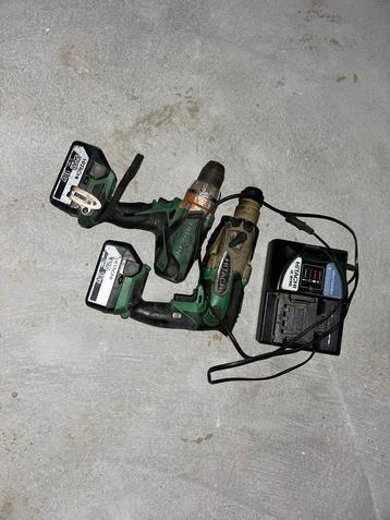Hitachi set + 2 accu,s 18V 5AH beschikbaar voor biedingen
