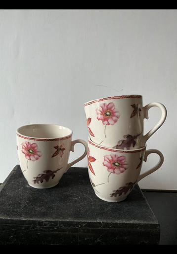3 x Janneke Brinkman kopjes “ Seasons “, herfst sfeer. JBS. beschikbaar voor biedingen