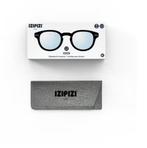 IZIPIZI zwarte leerbril bril +2 sterkte zgan CHCS, Overige merken, Zwart, Ophalen of Verzenden, Zo goed als nieuw