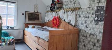  Te Koop: Massief Houten Bed met Onderschuifbed – Inclusie