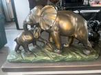 Gipsen olifantenbeeld met bronse look, Antiek en Kunst, Kunst | Beelden en Houtsnijwerken, Ophalen of Verzenden