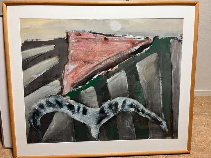 Tekening “Vogel” door Jon Marten, Antiek en Kunst, Kunst | Tekeningen en Foto's, Ophalen