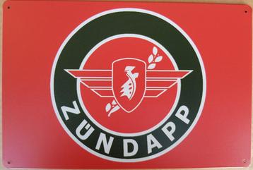 Zundapp logo rood reclamebord van metaal wandbord 