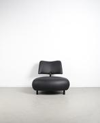1x Leolux Pallone Fauteuil + Hocker Zwart Leer – Zwart, Niet ingevuld, Niet ingevuld, Ophalen of Verzenden, Zo goed als nieuw