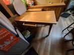Grenen eettafel plus la en plus 4 rieten stoelen, Huis en Inrichting, Bureaus, Ophalen of Verzenden, Gebruikt