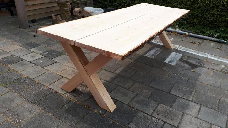 Tuintafel boomstamtafel picknicktafel van douglas hout, Tuin en Terras, Picknicktafels, Nieuw, Rechthoekig, Hout, Ophalen
