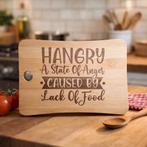 Nieuw Bamboe snijplank met tekst - Hangry, Ophalen of Verzenden, Nieuw