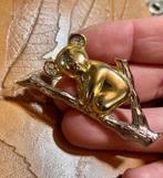 Vintage zilverkleur goudkleurig strass verguld broche koala, Overige materialen, 4 tot 7 cm, Met strass, Ophalen of Verzenden