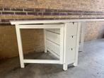 Witte uitklapbare bijzettafel, Ophalen, Gebruikt, 75 cm of meer, 60 cm of meer